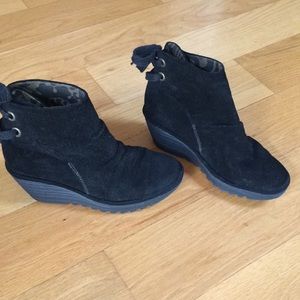Fly London black suede boots